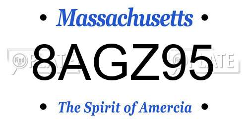 8AGZ95 Massachusetts License Plate