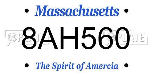8AH560 Massachusetts License Plate