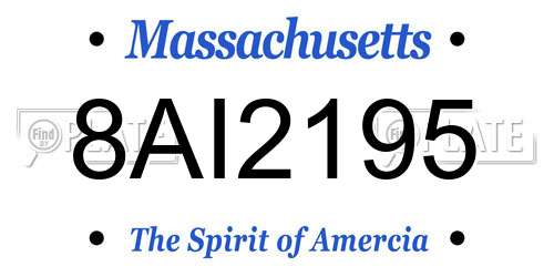 8AI2195 Massachusetts License Plate