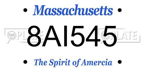 8AI545 Massachusetts License Plate