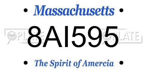 8AI595 Massachusetts License Plate