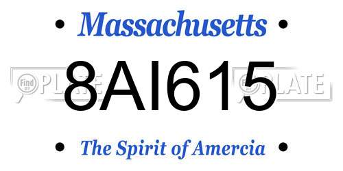 8AI615 Massachusetts License Plate