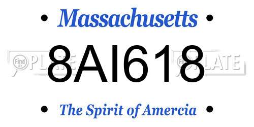 8AI618 Massachusetts License Plate