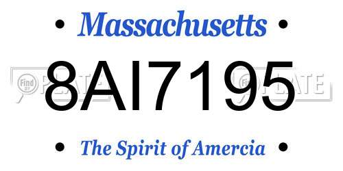 8AI7195 Massachusetts License Plate