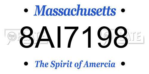 8AI7198 Massachusetts License Plate