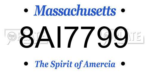 8AI7799 Massachusetts License Plate