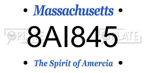 8AI845 Massachusetts License Plate