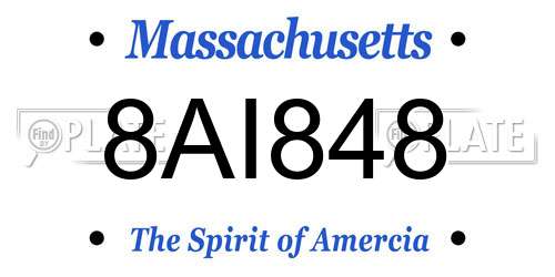 8AI848 Massachusetts License Plate