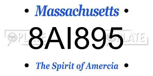 8AI895 Massachusetts License Plate