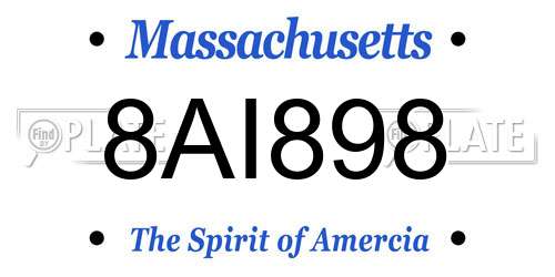 8AI898 Massachusetts License Plate