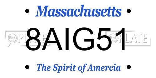 8AIG51 Massachusetts License Plate