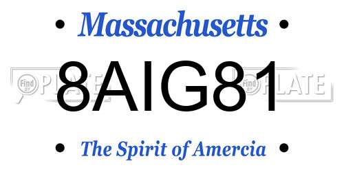 8AIG81 Massachusetts License Plate