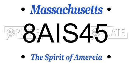8AIS45 Massachusetts License Plate