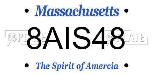 8AIS48 Massachusetts License Plate