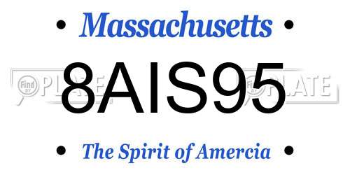 8AIS95 Massachusetts License Plate