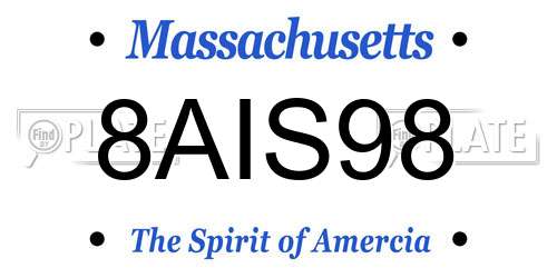 8AIS98 Massachusetts License Plate
