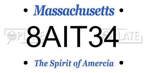 8AIT34 Massachusetts License Plate