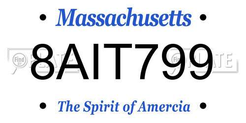 8AIT799 Massachusetts License Plate