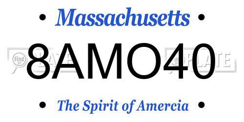 8AMO40 Massachusetts License Plate