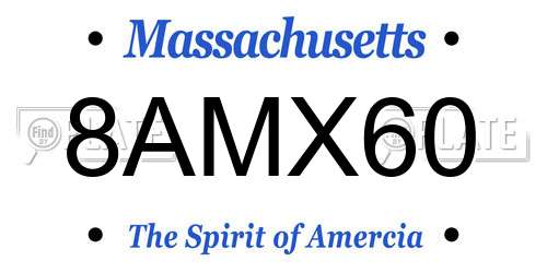 8AMX60 Massachusetts License Plate