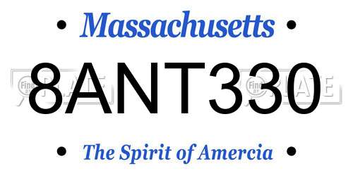 8ANT330 Massachusetts License Plate