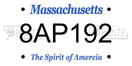 8AP192 Massachusetts License Plate