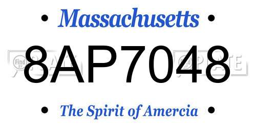 8AP7048 Massachusetts License Plate