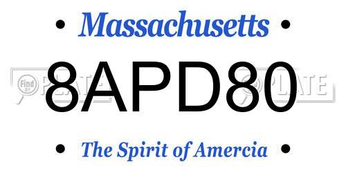 8APD80 Massachusetts License Plate