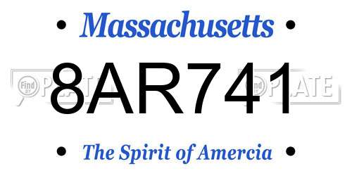 8AR741 Massachusetts License Plate