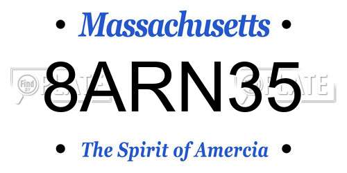 8ARN35 Massachusetts License Plate
