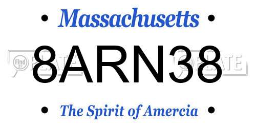 8ARN38 Massachusetts License Plate