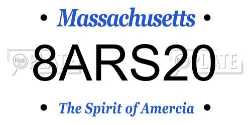 8ARS20 Massachusetts License Plate