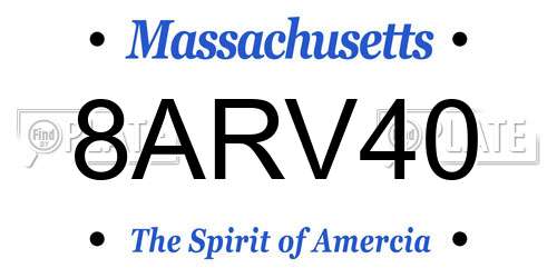 8ARV40 Massachusetts License Plate