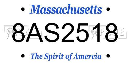 8AS2518 Massachusetts License Plate
