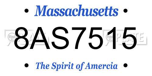 8AS7515 Massachusetts License Plate