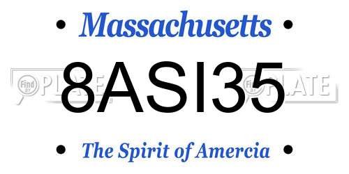 8ASI35 Massachusetts License Plate