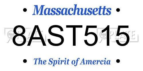 8AST515 Massachusetts License Plate