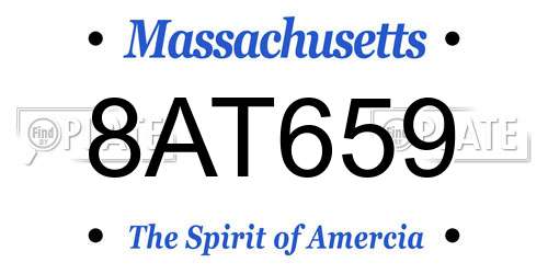 8AT659 Massachusetts License Plate