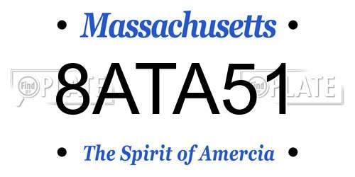 8ATA51 Massachusetts License Plate