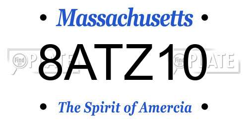 8ATZ10 Massachusetts License Plate