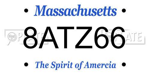 8ATZ66 Massachusetts License Plate