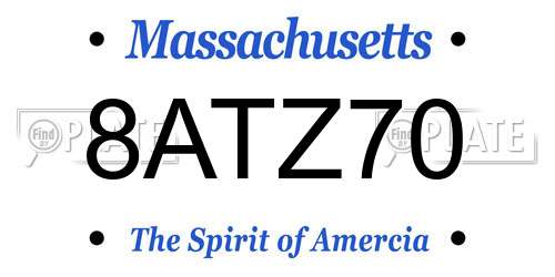 8ATZ70 Massachusetts License Plate