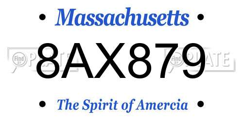 8AX879 Massachusetts License Plate