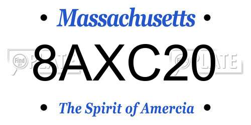 8AXC20 Massachusetts License Plate