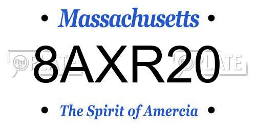8AXR20 Massachusetts License Plate
