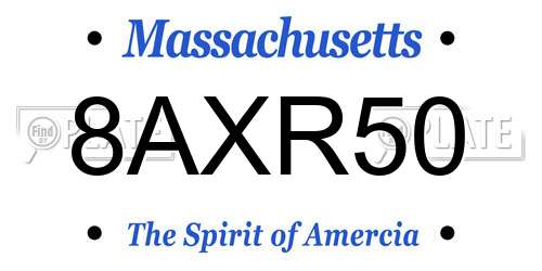 8AXR50 Massachusetts License Plate