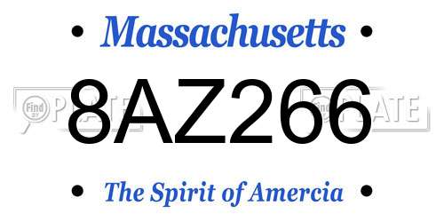 8AZ266 Massachusetts License Plate