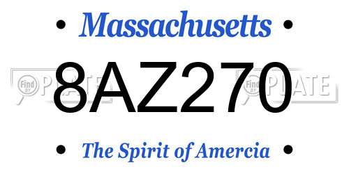 8AZ270 Massachusetts License Plate