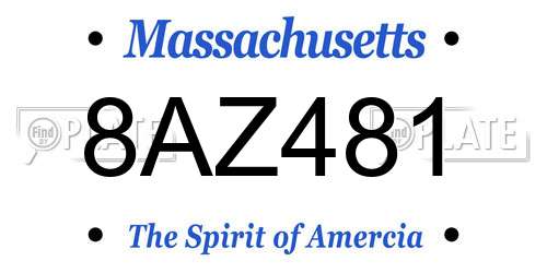 8AZ481 Massachusetts License Plate