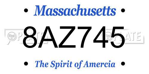 8AZ745 Massachusetts License Plate